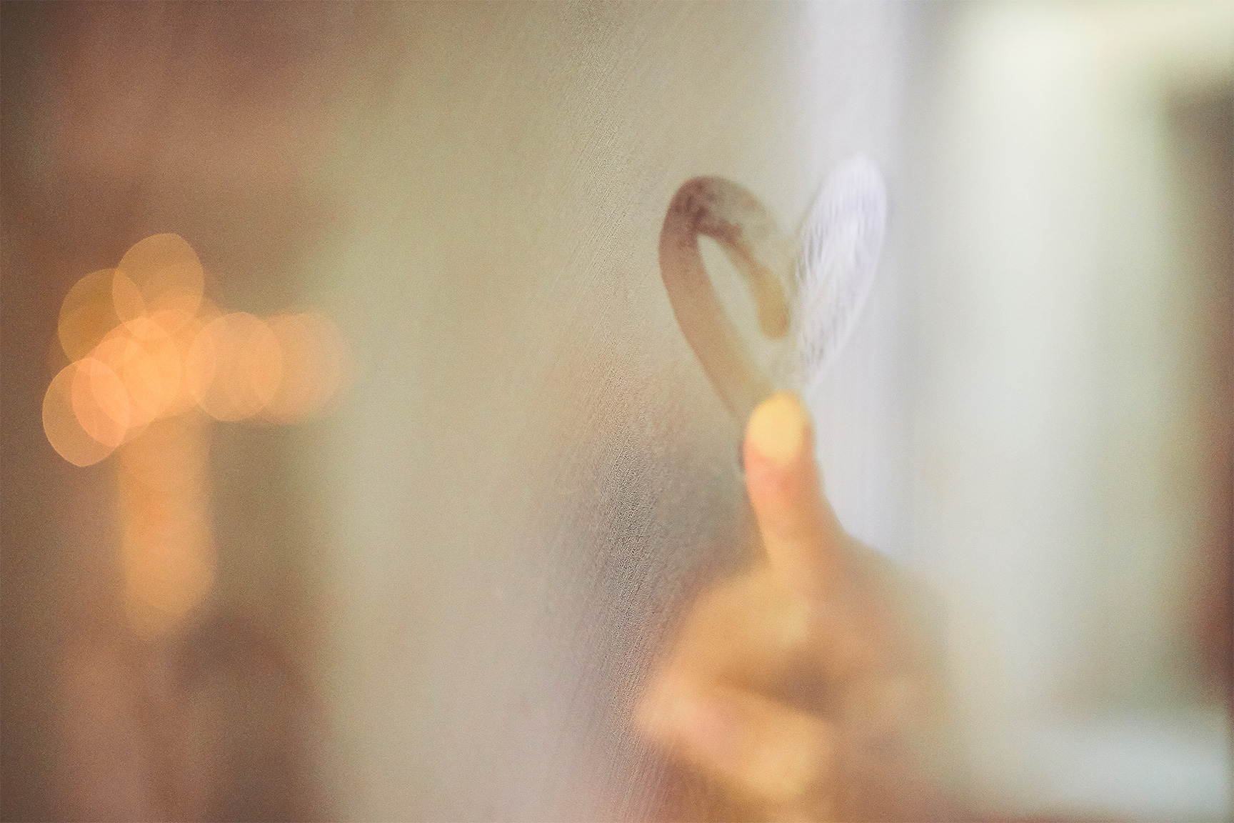 steamy love heart in bathroom